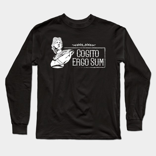 Latin saying - Cogito Ergo Sum Long Sleeve T-Shirt by Modern Medieval Design